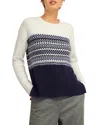 Hobbs London Lorrie Fair Isle Sweater In Ivory Navy