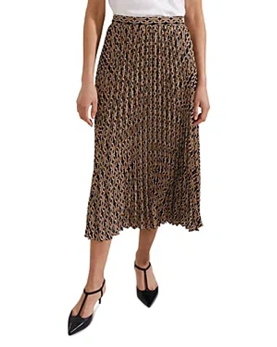 Hobbs London Luciana Midi Skirt In Black Camel