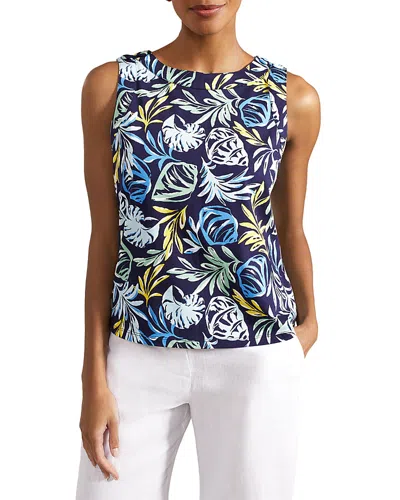 Hobbs London Maddy Printed Top In Navy Yellow