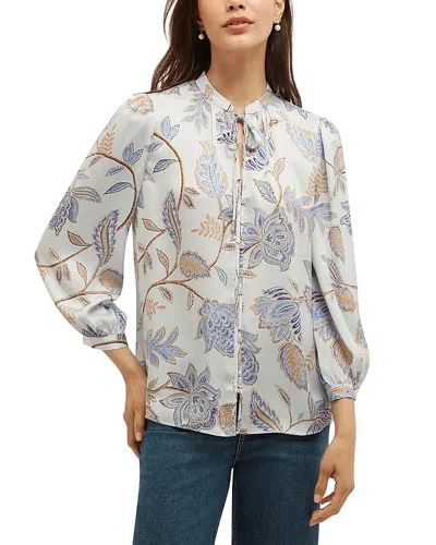 Hobbs London Malia Printed Tie Neck Blouse In Multi