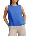 Hobbs London Malindi Linen Top In French Blue