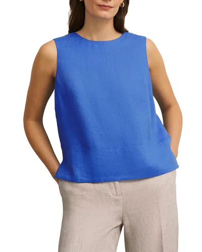 Hobbs London Malindi Linen Top In French Blue