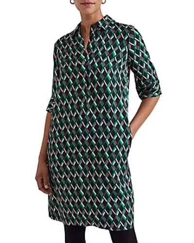 Hobbs London Marciella Button Front Shift Dress In Black Multi