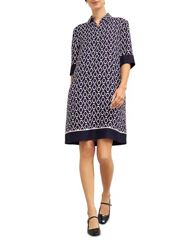 Hobbs London Marciella Printed Tunic Dress In Purple Multi
