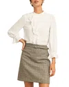 Hobbs London Maribella Ruffle Trim Blouse In Ivory