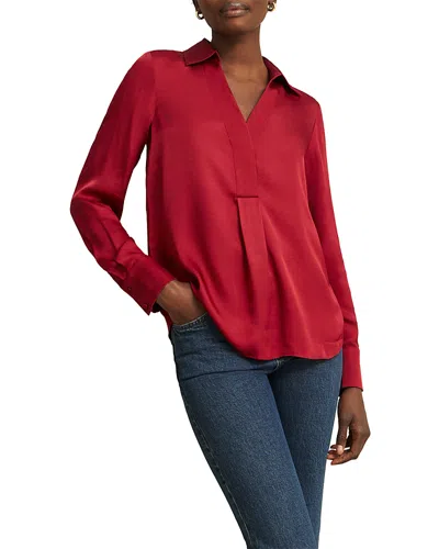 Hobbs London Marie Satin Blouse In Red