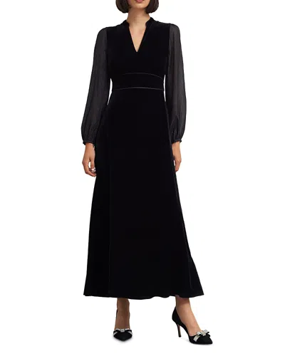 Hobbs London Marissa Velvet Dress In Hobbs Black