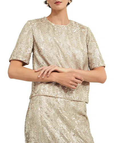 Hobbs London Marlowe Limited Sequined Top In Silver