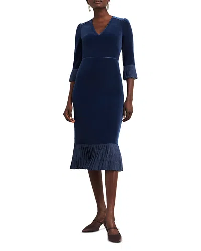 Hobbs London Mary Velvet Dress In Riverside
