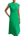 Hobbs London Meera Belted Midi Dress In Cilantro Green
