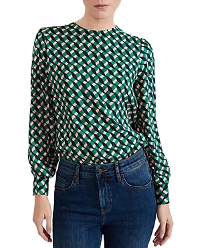 Hobbs London Melody Blouse In Green Mult