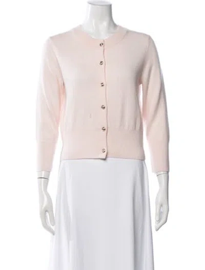 Pre-owned Hobbs London Merino Wool Crew Neck Sweater In Pink