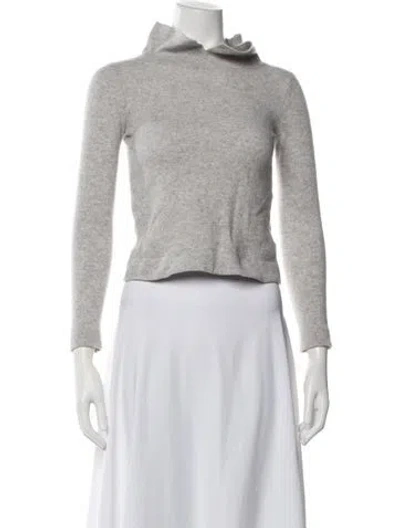 Pre-owned Hobbs London Merino Wool Turtleneck Sweater In Grey
