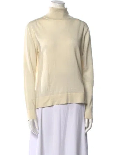 Pre-owned Hobbs London Merino Wool Turtleneck Sweater In Neutral