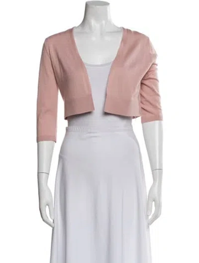 Pre-owned Hobbs London Merino Wool V-neck Sweater In Pink