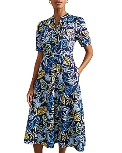 Hobbs London Merle Printed Midi Dress In Multi