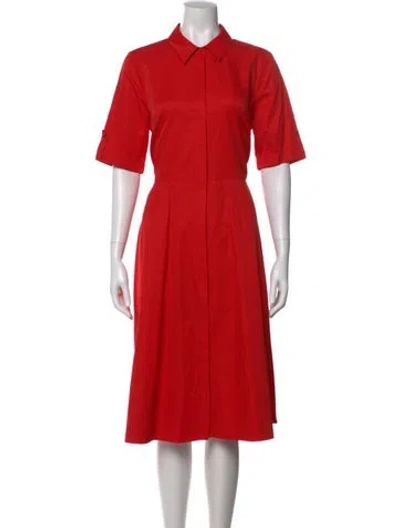 Pre-owned Hobbs London Midi Length Dress In Red