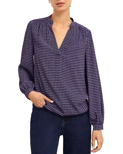 Hobbs London Mila Printed Blouse In Purple Multi