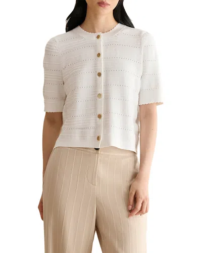 Hobbs London Mimi Pointelle Cardigan In White