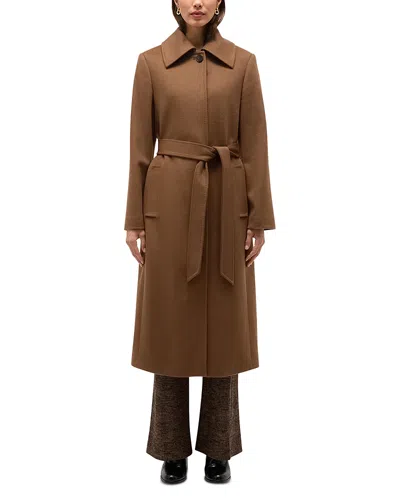Hobbs London Mira Wool Belted Coat In Brown