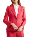 Hobbs London Mirabel Linen Single Breasted Jacket In Raspberry