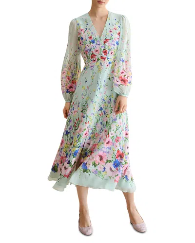 Hobbs London Monica Silk Dress In Multi