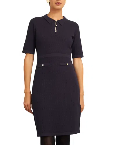 Hobbs London Niamh Knit Dress In Hobbs Navy