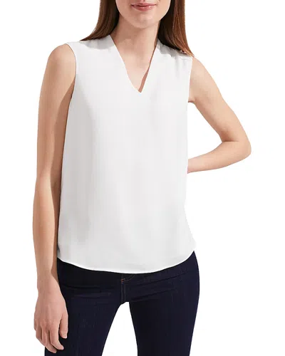 Hobbs London Nina V Neck Blouse In Ivory