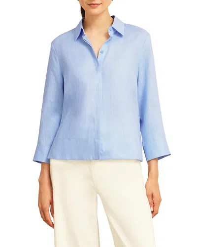 Hobbs London Nita Linen Shirt In Blue