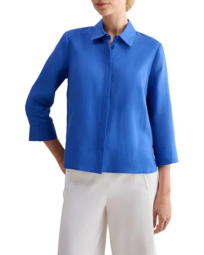 Hobbs London Nita Linen Shirt In Blue