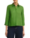 Hobbs London Nita Linen Shirt In Green
