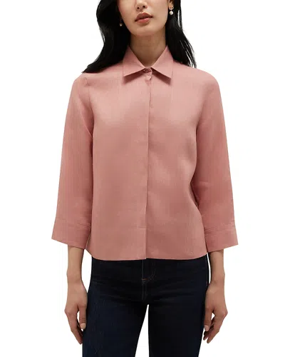 Hobbs London Nita Linen Shirt In Pink