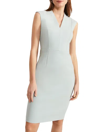 Hobbs London Olivia V Neck Sheath Dress In Sage Green