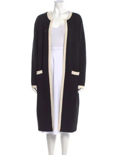 Pre-owned Hobbs London Open Front Sweater In Black