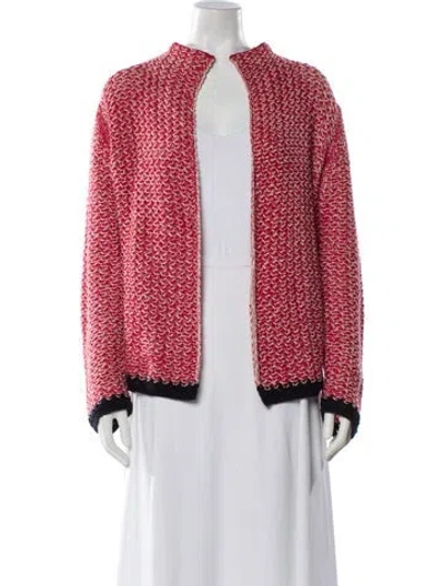 Pre-owned Hobbs London Open Front Sweater In Red