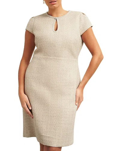Hobbs London Oriana Tweed Dress In Oyster