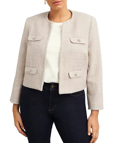 Hobbs London Oriana Tweed Jacket In Oyster