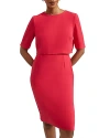 Hobbs London Penelope Layered Look Sheath Dress In Rouge Pink