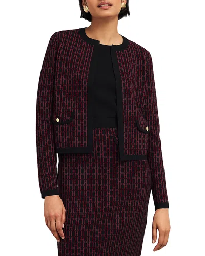 Hobbs London Perrie Knitted Jacket In Black Rhubarb