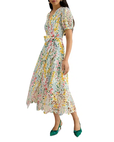 Hobbs London Petite Christie Button Front Dress In Multi