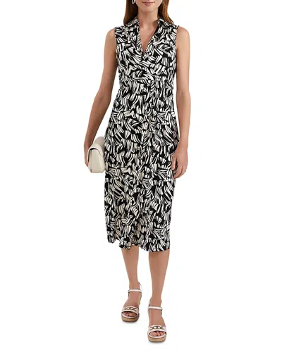 Hobbs London Petite Clarissa Faux Wrap Dress In Black Cream