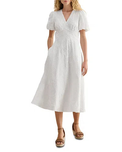 Hobbs London Petite Clementine Embroidered Dress In White