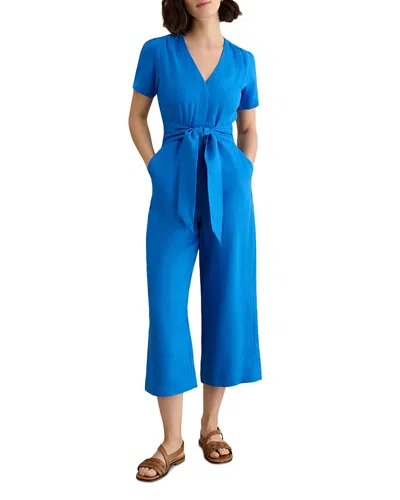 Hobbs London Petite Evie Linen Jumpsuit In Blue