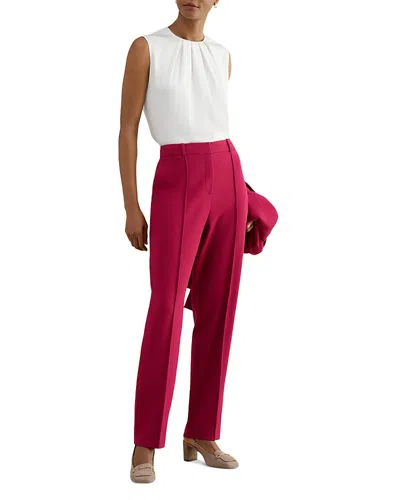 Hobbs London Petite Gemma Straight Pants In Pink