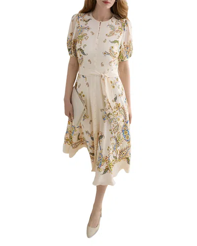 Hobbs London Petites Alma Silk Paisley Dress In Multi