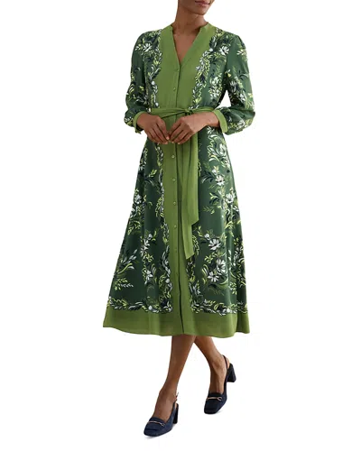 Hobbs London Petites Apolline Shirtdress In Green