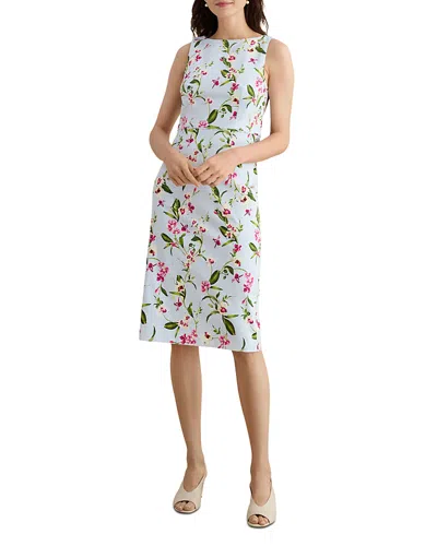 Hobbs London Petites Freda Floral Shift Dress In Blue