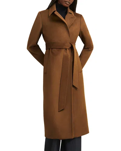 Hobbs London Petites Livia Belted Coat In Brown