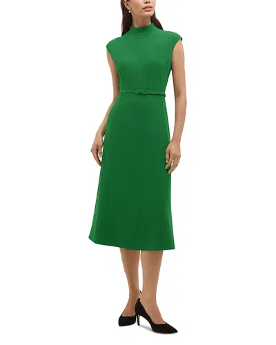 Hobbs London Petites Mae Belted Turtleneck Dress In Spruce Green