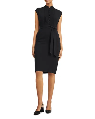 Hobbs London Pia Pleated Dress In Black